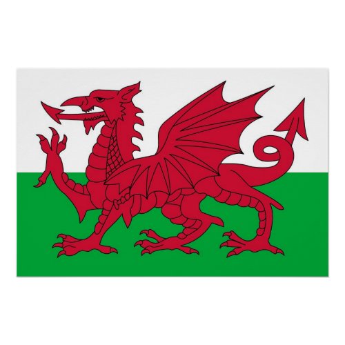 Patriotic poster with Flag of Wales