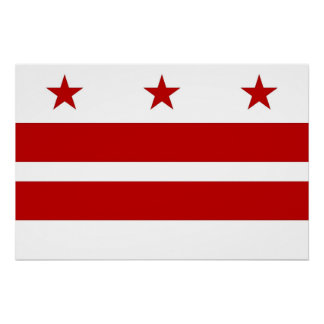 Patriotic poster with Flag of Washington DC