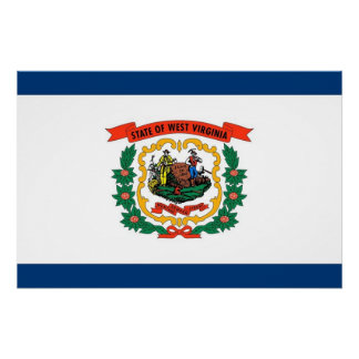 Patriotic poster with Flag of West Virginia
