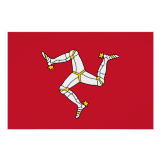 Patriotic poster with Isle of Man Flag, UK