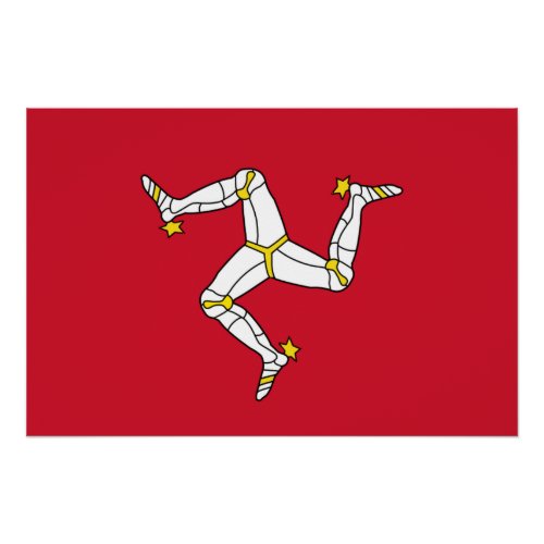 Patriotic poster with Isle of Man Flag UK