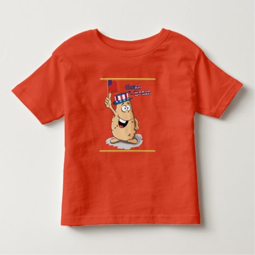 Patriotic potato with American hat and a USA flag Toddler T_shirt