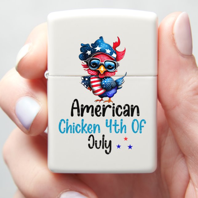Patriotic Poultry Parade Zippo Lighter (In Hand)