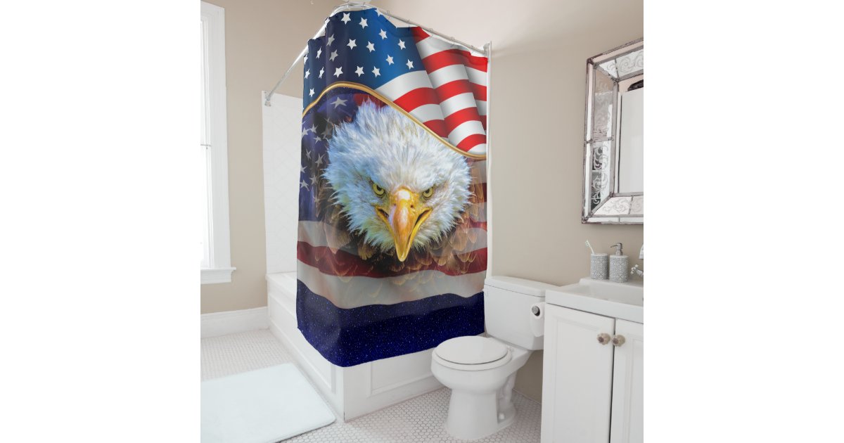 Patriotic Powerful Eagle Shower Curtain Zazzle