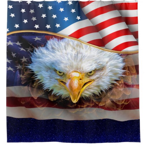 Patriotic Powerful Eagle Shower Curtain Zazzle