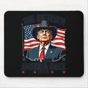 Patriotic President Donald Trump Cowboy Taking Ame Mouse Pad