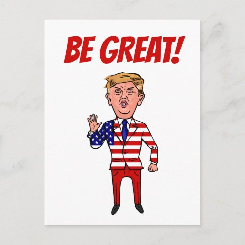 Patriotic President Donald Trump Funny Cartoon USA Postcard
