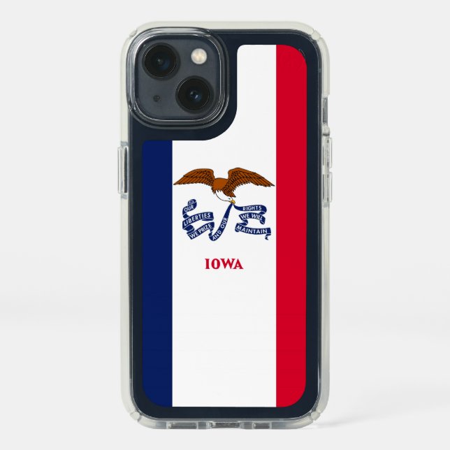 Patriotic Presidio iPhone 13, flag of Iowa Speck iPhone 13 Case (Front)