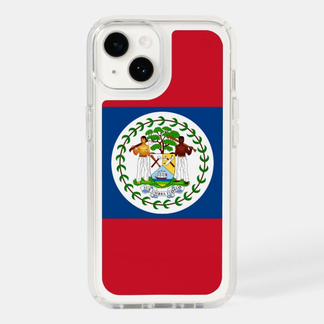 Patriotic Presidio iPhone 14, Belize flag Speck iPhone Case (Front)