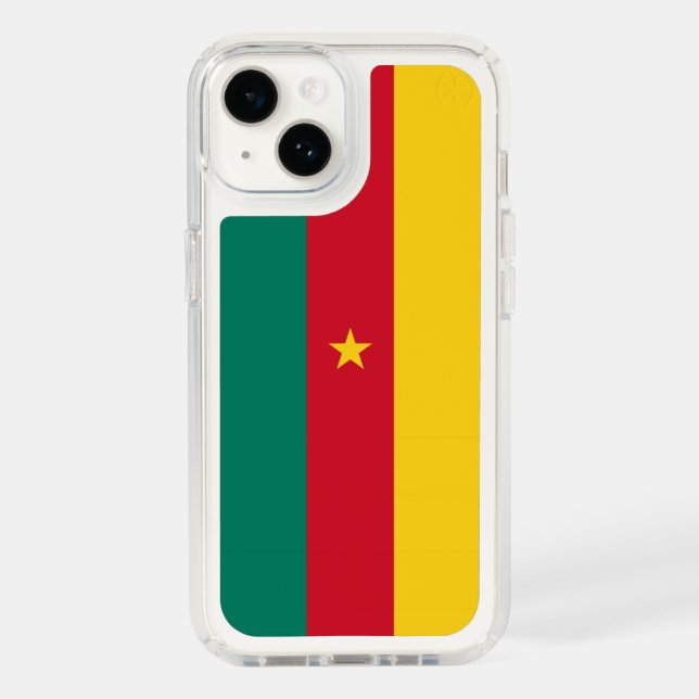 Patriotic Presidio iPhone 14, Cameroon Flag Speck iPhone Case (Front)