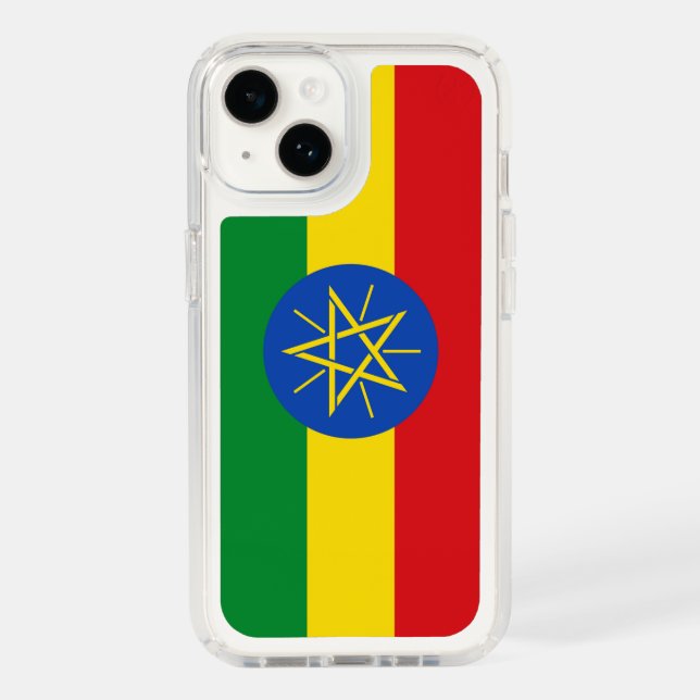 Patriotic Presidio iPhone 14, Ethiopian flag Speck iPhone Case (Front)