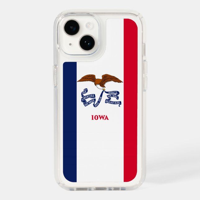 Patriotic Presidio iPhone 14, flag of Iowa Speck iPhone Case (Front)
