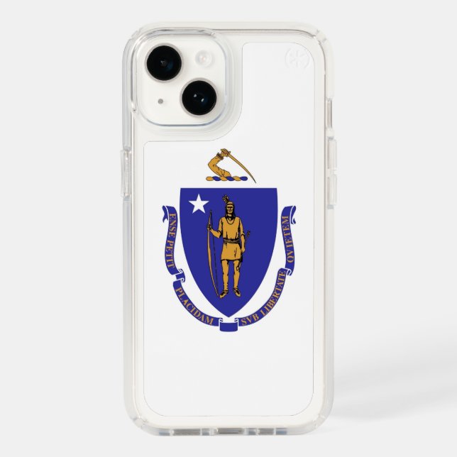 Patriotic Presidio iPhone 14, Massachusetts flag Speck iPhone Case (Front)