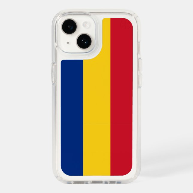 Patriotic Presidio iPhone 14, Romania flag Speck iPhone Case (Front)