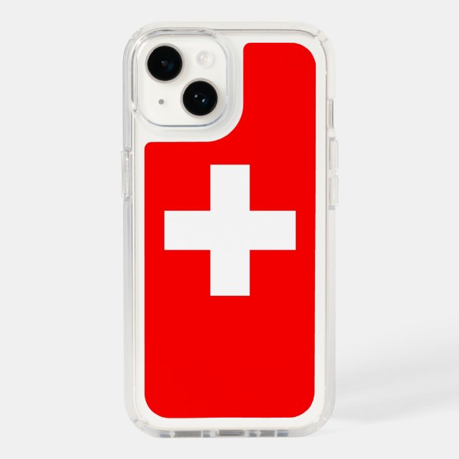 Patriotic Presidio iPhone 14, Switzerland flag Speck iPhone Case (Front)