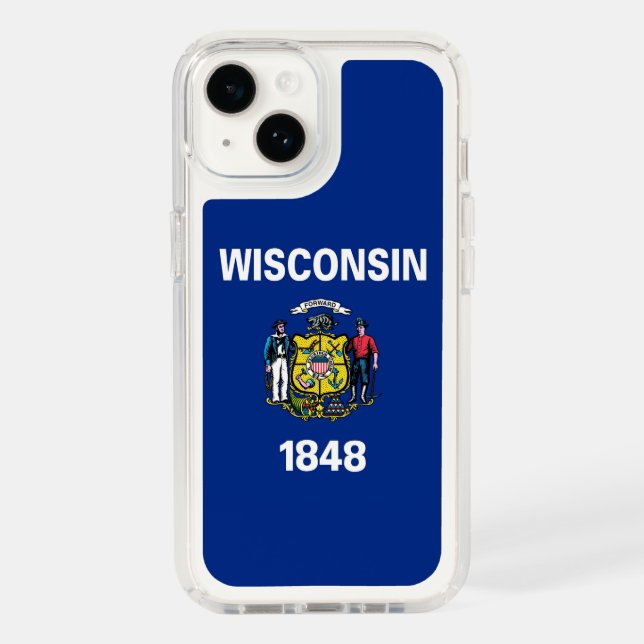 Patriotic Presidio iPhone 14, Wisconsin flag Speck iPhone Case (Front)