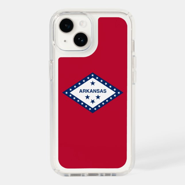 Patriotic Presidio iPhone 14 with flag of Arkansas Speck iPhone Case (Front)