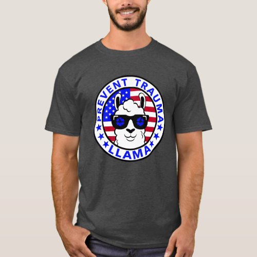 Patriotic Prevent Trauma Llama T_Shirt