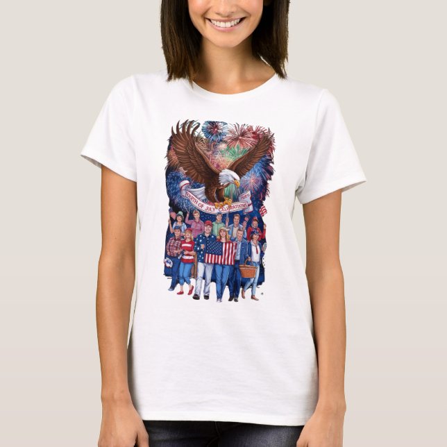 Patriotic Pride: Fourth of July Celebrations T-Shirt (Front)