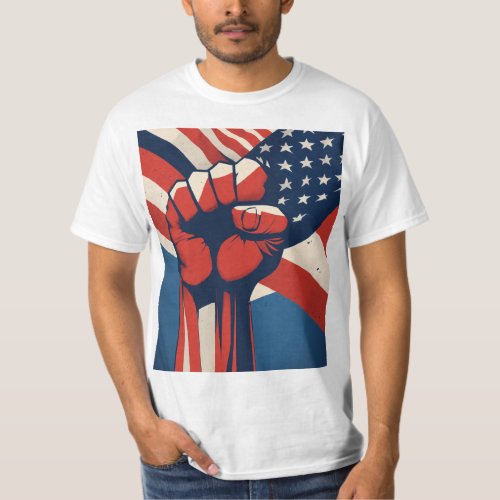 Patriotic Pride Hand Over Heart Flag T_Shirt 