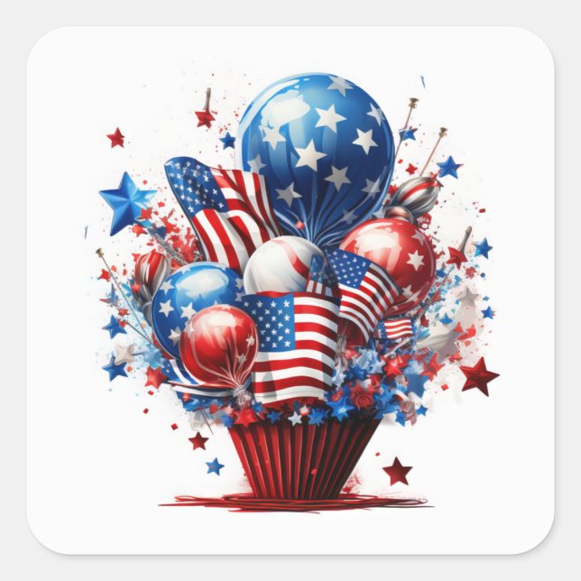 Patriotic Pride Square Sticker (Front)