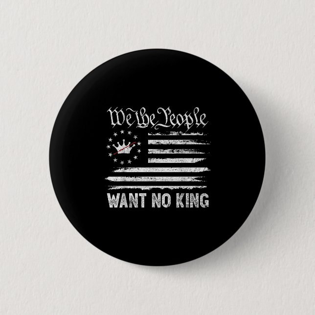 Patriotic Pro-democracy Protest June 14 No Kings I Button (Front)
