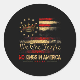 Patriotic Pro-democracy Protest June 14 No Kings I Classic Round Sticker