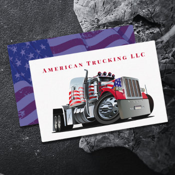 Patriotic Professional Transport Trucking Company Business Card by tyraobryant at Zazzle