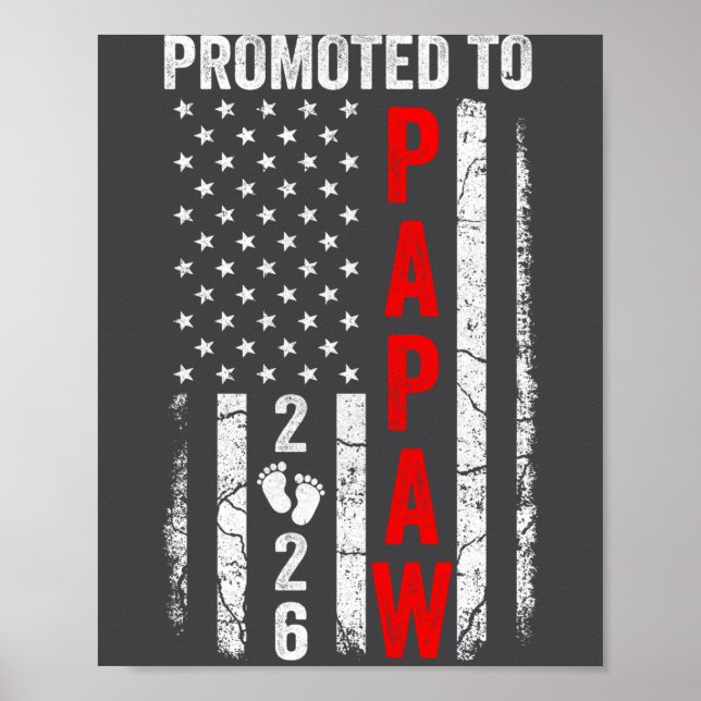 Patriotic Promoted To Papaw 2026 First Time New Pa Poster (Front)