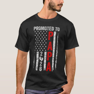 Patriotic Promotedo Papa 2026 Firstime New Papa gi T-Shirt