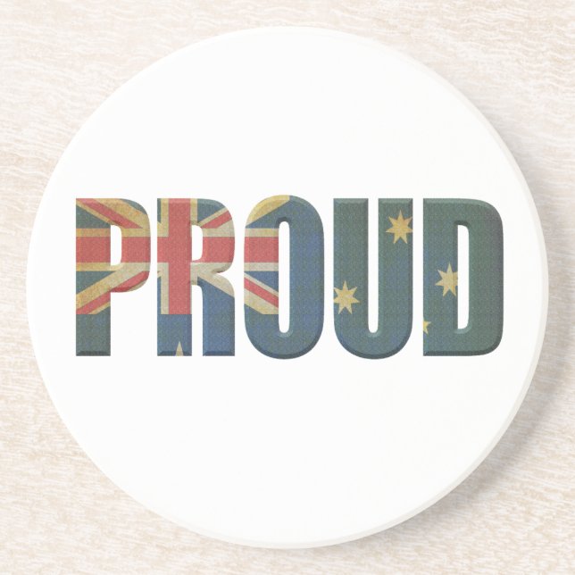 Patriotic Proud Australian Drink Coaster (Front)
