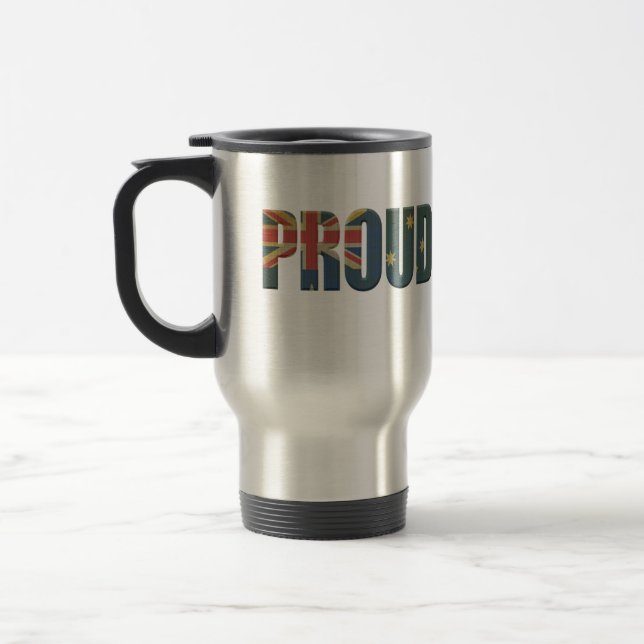 Patriotic Proud Australian Travel Mug (Left)