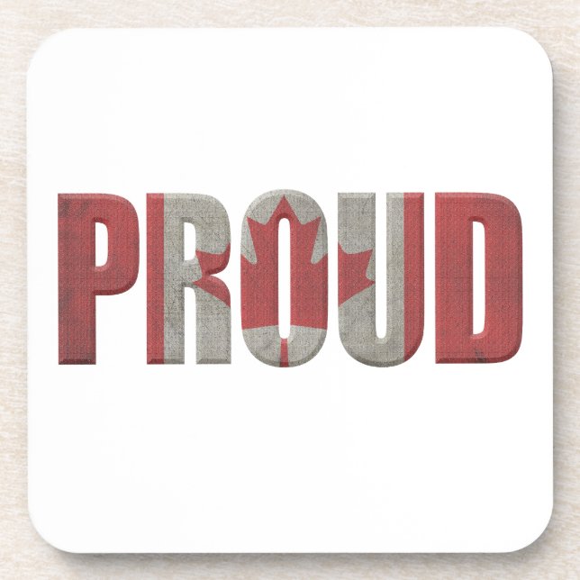 Patriotic Proud Canadian Beverage Coaster (Front)
