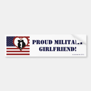 Patriotic Proud Military Girlfriend Bumper Sticker