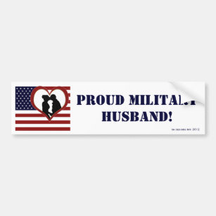 Patriotic Proud Military Husband Bumper Sticker