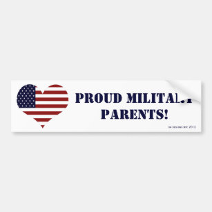 Patriotic Proud Military Parents Bumper Sticker