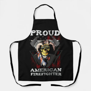 Patriotic Proud Of Firefighter American Flag Apron