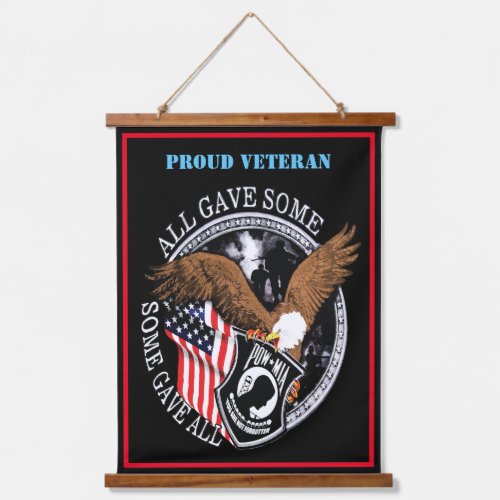 Patriotic Proud Veteran Military Memorial Tribute  Hanging Tapestry