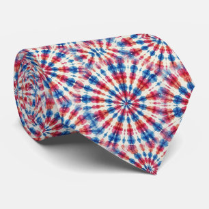 Patriotic Psychedelic Tie-Dye Pattern Neck Tie