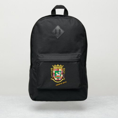 Patriotic Puerto Rico  Coat of Arms  Flag Port Authority Backpack