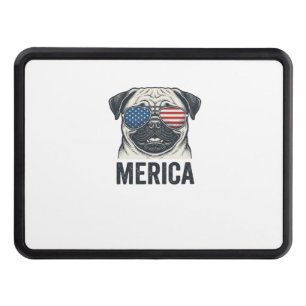 Patriotic Pug Merica Vintage Engraving Shirt Desig Hitch Cover