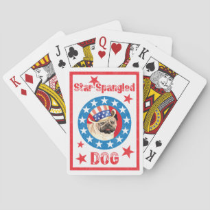 Patriotic Pug Poker Cards