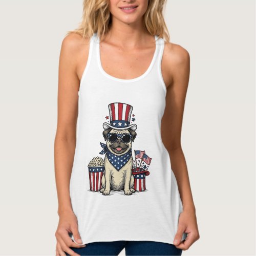 Patriotic Pug Vintage Engraving Dog Shirt Design_1