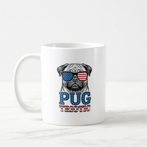 Patriotic Pug Vintage Engraving Shirt Design_1 Coffee Mug