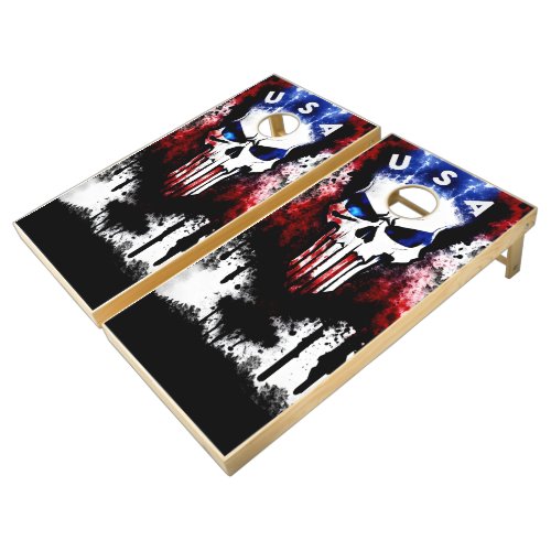 Patriotic Punisher USA Cornhole Set