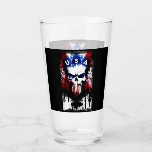 Patriotic Punisher USA Glass