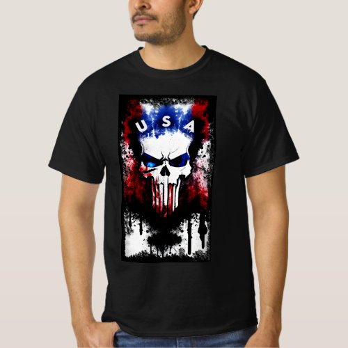 Patriotic Punisher USA T_Shirt