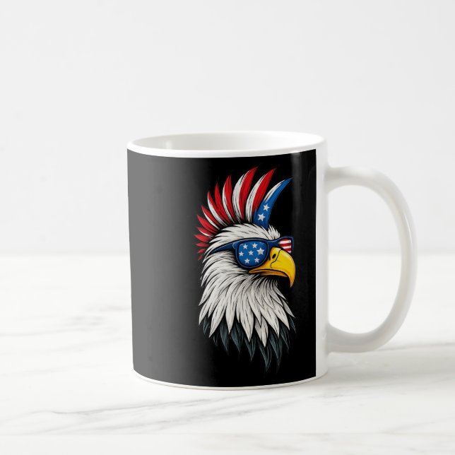 Patriotic Punk Rock White Head Eagle Us Flag Banda Coffee Mug (Right)