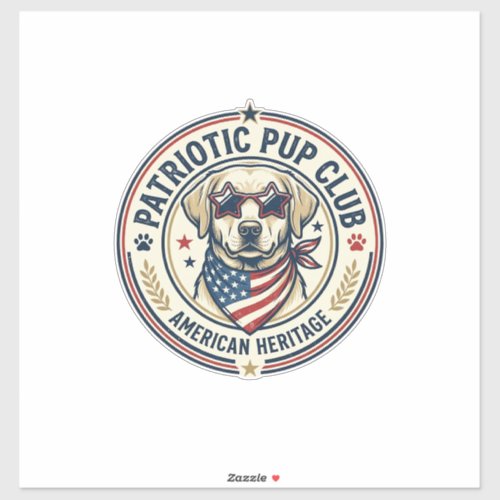 Patriotic Pup Club Patriotic Patriotic Pet Breed V Sticker