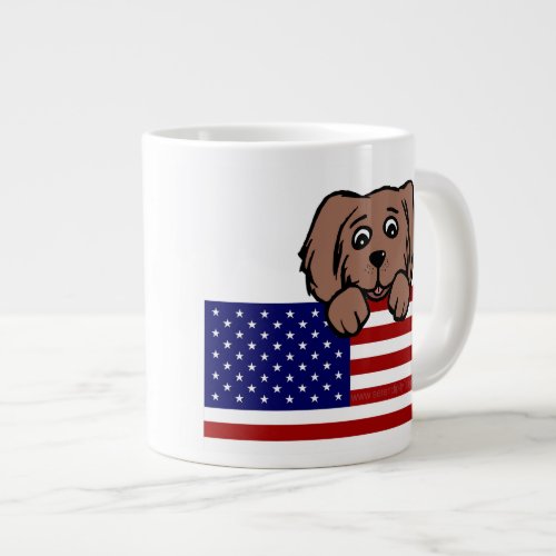 Patriotic Pup Giant Coffee Mug